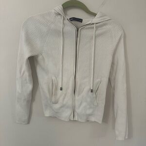 Ribbed white crop sweater